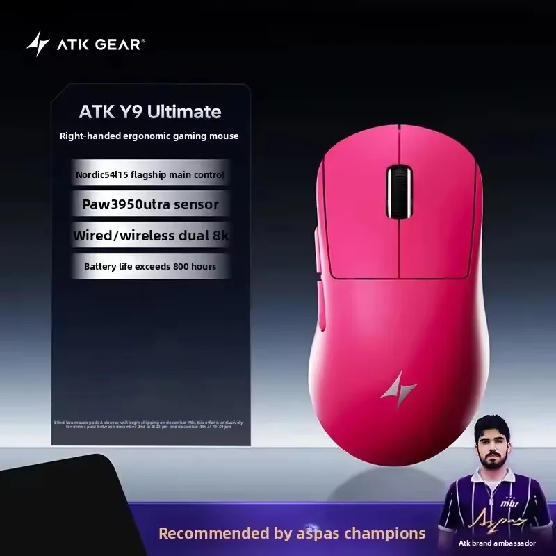 Ultimate Esports Gaming - Ratón Inalámbrico para Juegos ATK Y9