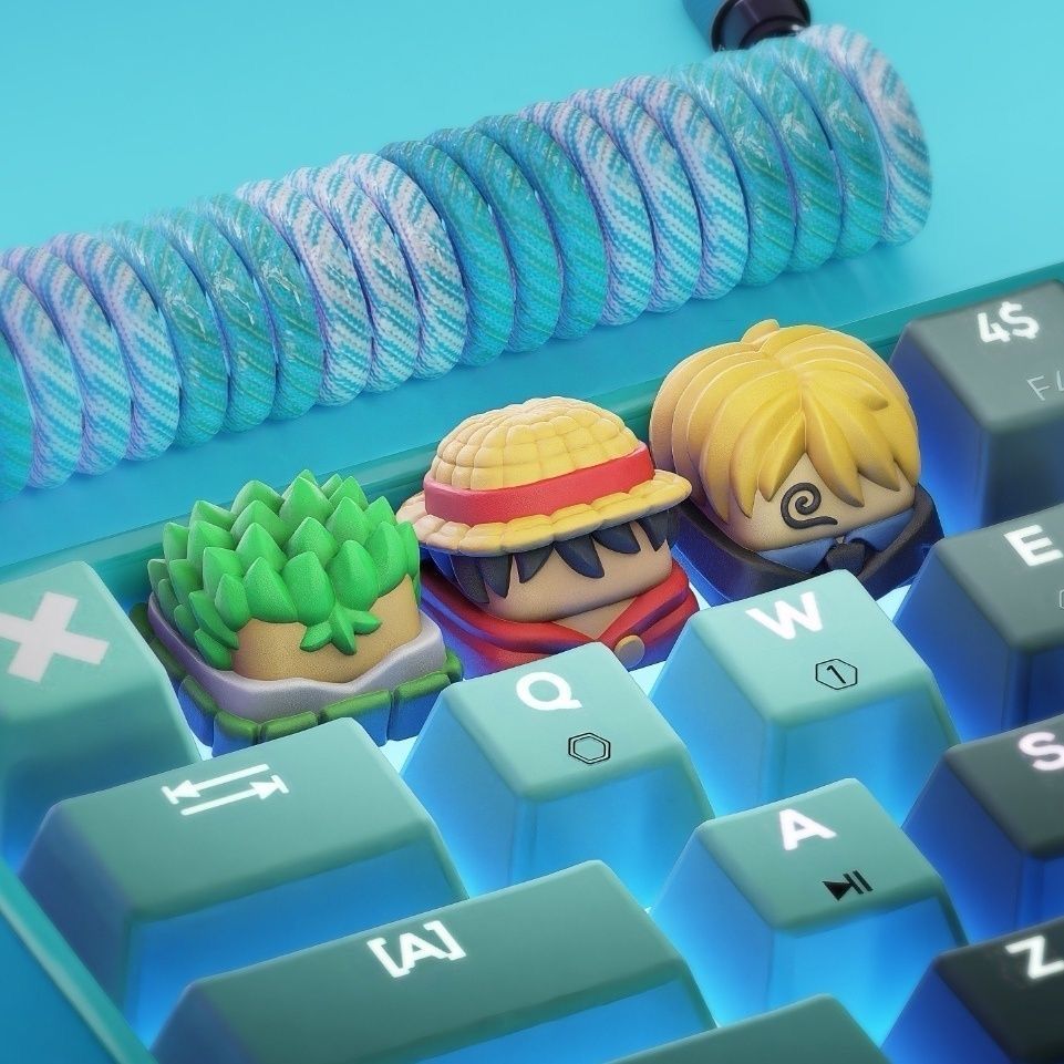 Keyboard Tenkeyless - Nuevas Teclas Kawaii de ONE PIECE,